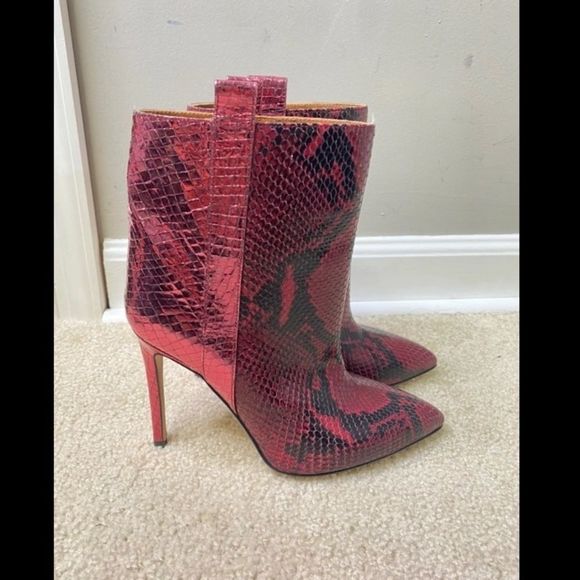 Paris Texas Metallic Snakeskin-Embossed Booties - Picture 5 of 15